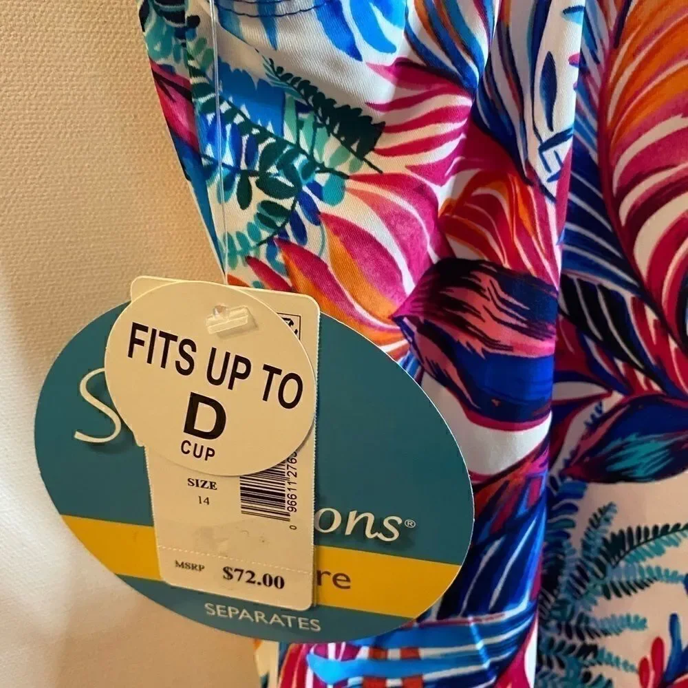 🎀Swim solutions  palm print Tankini swim top - Picture 7 of 7